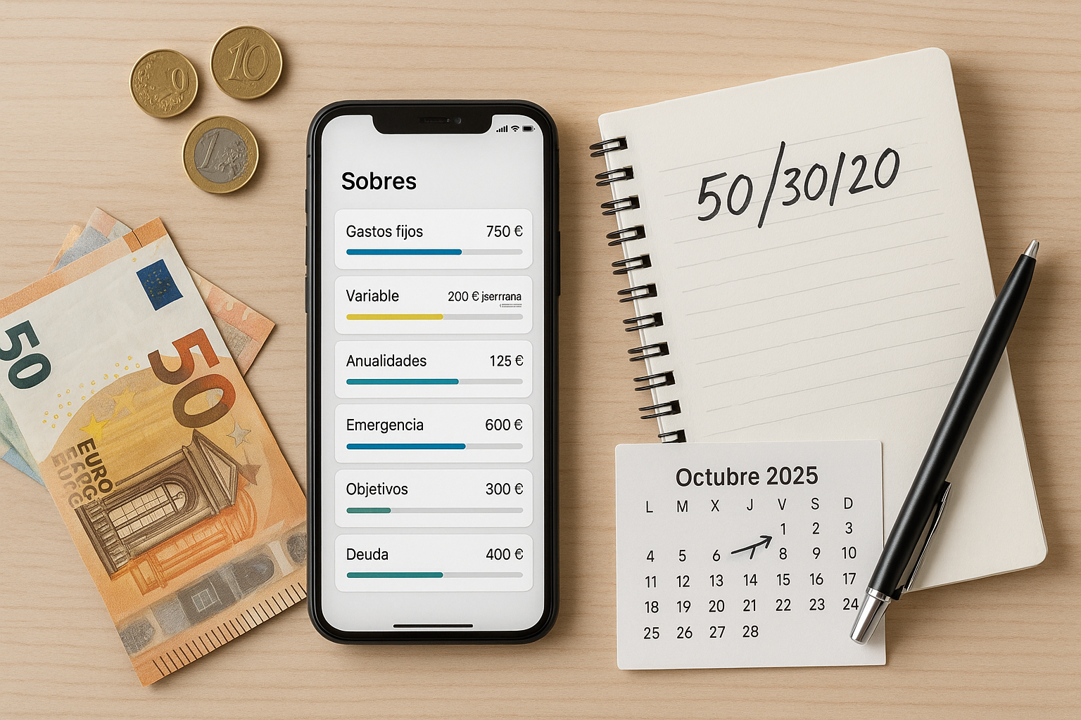 Método de sobres bancarios (digital) en España 2025